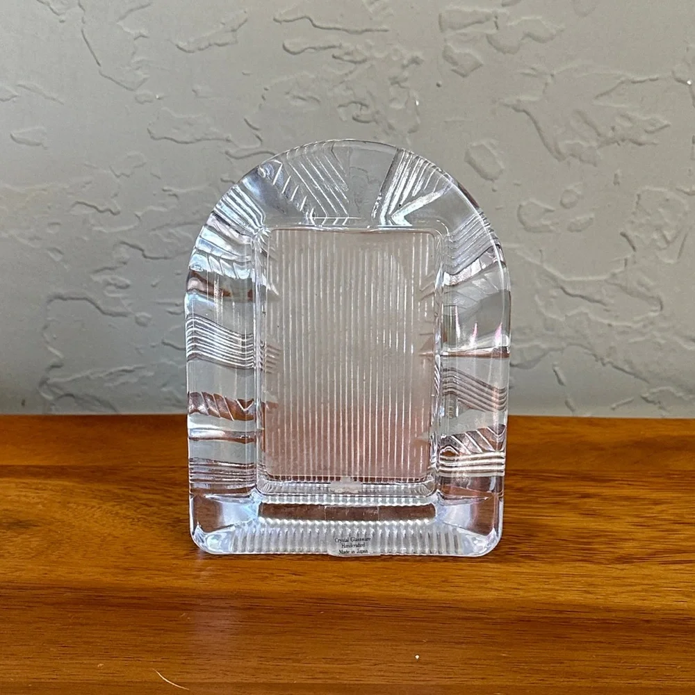 Vintage Crystal‎  glassware handcrafted in Japan photo frame 5.5” tall